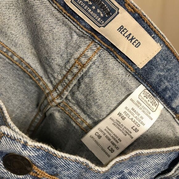 Levi’s Mens Relaxed Fit Medium Wash Jeans Size 46x30 Big & Tall Levi Strauss - Picture 9 of 9